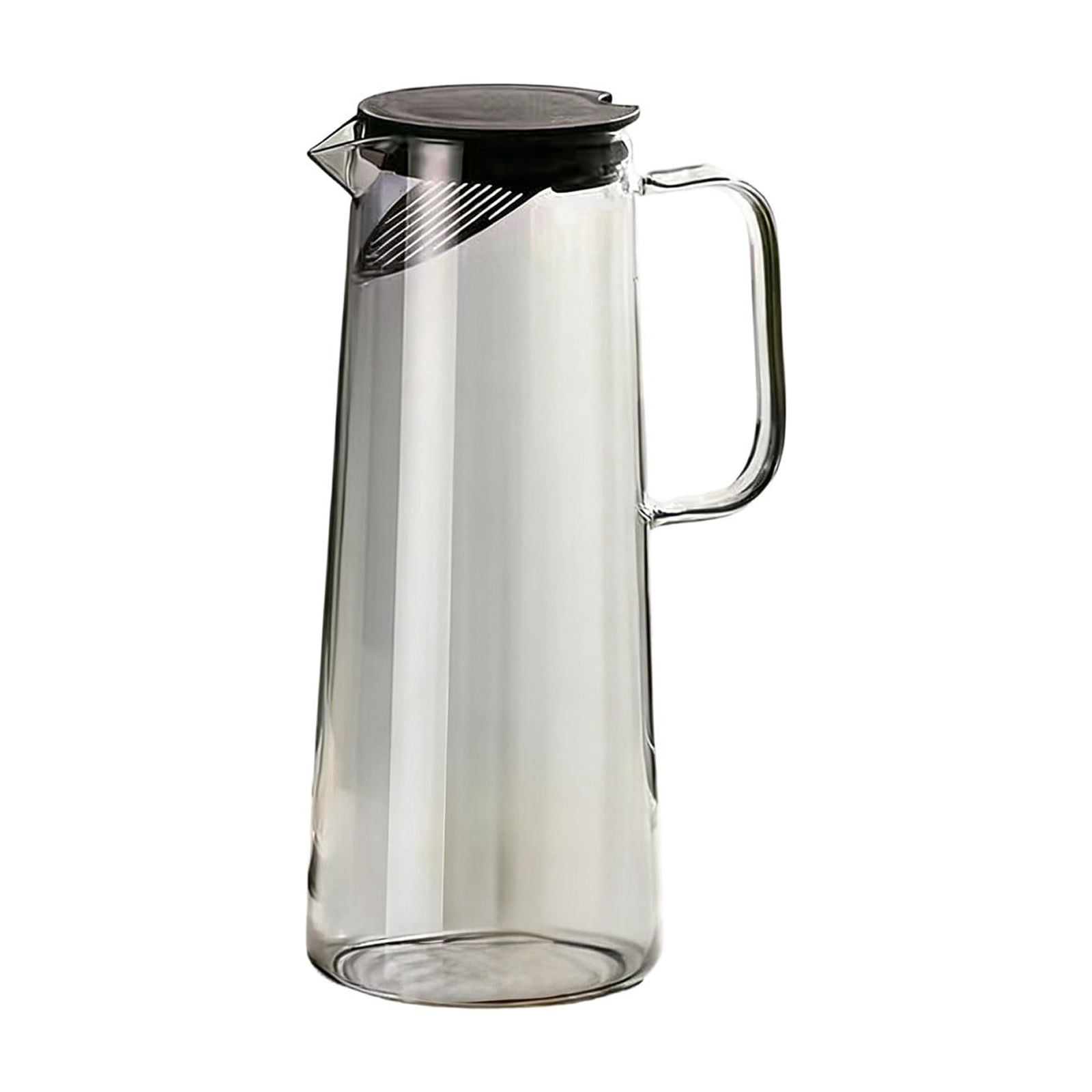 Glass Water Pitcher with Lid and Filter Borosilicate Beverage Jug Large Capacity Tea Juice Lemon Water Pitcher Heat Resistant Drinkware for Home Kitchen Party Serving Drinks