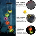 thumbnail image 2 of Campanas Viento Ligeras Halloween Con Campana Calabaza Luces Solares para Exteriores Impermeables, 2 of 9