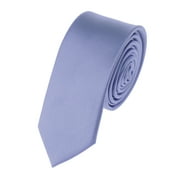 NYFASHION101 Men's Solid Color 2" Skinny Tie, Steel Blue