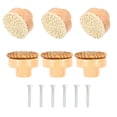 thumbnail image 2 of 6pcs Bohemian Dresser Knobs Wooden Drawer Decorative Knobs Rattan Cabinet Pulls Furniture Handles, 2 of 5