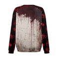 thumbnail image 3 of WTOBBY Women's Casual Raglan Sleeve Sweater Top with Halloween Print, Fashion Long Sleeve Round Neck Design for Cozy Wear, Perfect for Autumn and Casual Styles,Deep Red 5XL, 3 of 4