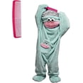 thumbnail image 5 of Silly Big Mouth Monster Onesie With Comb Funny Family Christmas Pajamas Matching SetsCozy Hooded Plush One Piece Loungwear Fleece Halloween Christmas Sleepwear for Parent & Little One, 5 of 7