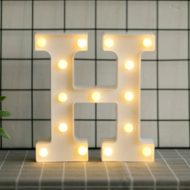 LED Marquee Letter Lights Sign, Light Up Alphabet Letter for Home Party Wedding Decoration(H)