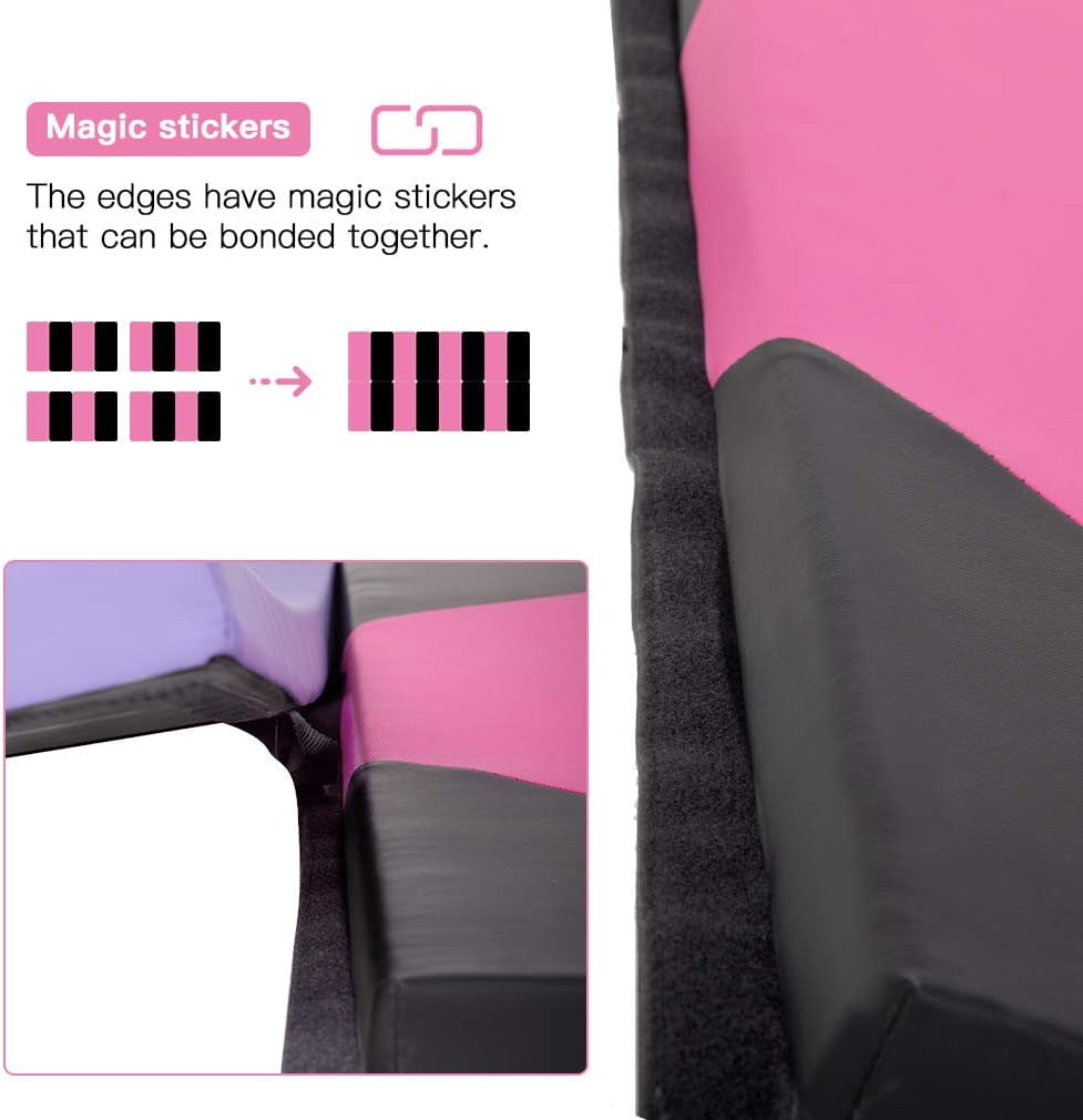 PayLessHere Foldable Gymnastics Mat 4'x10' PU Leather Tumbling Exercise Yoga Mat for Home Outdoor