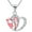 Pink, variant on Anniversary 2 Heart of Blue Crystal CZ Pendant Necklace for Mom Women Birthday Gift N673