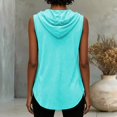 thumbnail image 4 of Rhuody Womens Tops Summer V Neck Tank Tops Sleeveless Solid Color Hooded T Shirt Leisure Women Clothing Mint Green, 4 of 5
