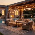 thumbnail image 3 of Sunmthink 12' × 20' Adjustable Louvered Pergola, Outdoor Aluminum Pergola with Curtains & Netting for Backyard, Deck & Poolside, Gray, 3 of 10