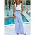 thumbnail image 4 of Womens Pants Elastic Waist Light-Weight Palazzo Pants for Women Casual Lounge Wide Leg Pants Woman Blue XXL, 4 of 9