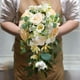 thumbnail image 4 of Ramos de novia artificiales, ramo de novia en cascada beige-2, 4 of 7