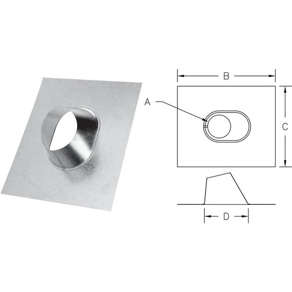 Selkirk Sport Selkirk Adjustable Roof Flashing 4 " Type B 0 - 6/12 Al 500 Deg. F Ul — Residential Use, Standard Application