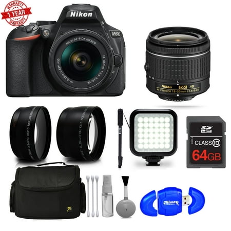 Nikon D5600 DSLR Camera with 18-55mm Lens w/ 64GB MC + Additional Accessories Bundle