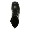 thumbnail image 3 of MADDEN GIRL Womens Black 1-1/2" Platform Comfort Lace Driven Round Toe Block Heel Zip-Up Combat Boots 5 M, 3 of 4
