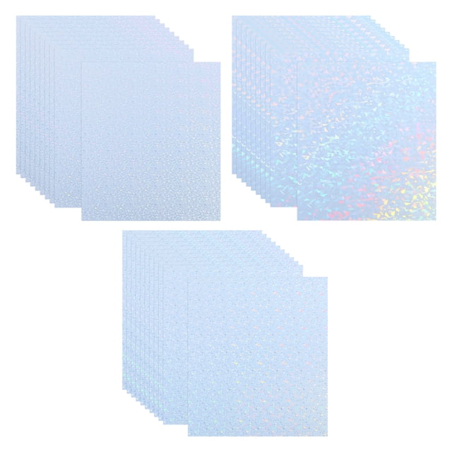 Unique Bargains 8.2x5.8" Printable Holographic Sticker Paper, 30 Pack Glossy Rainbow Vinyl Sticker Paper Holographic, Style 2