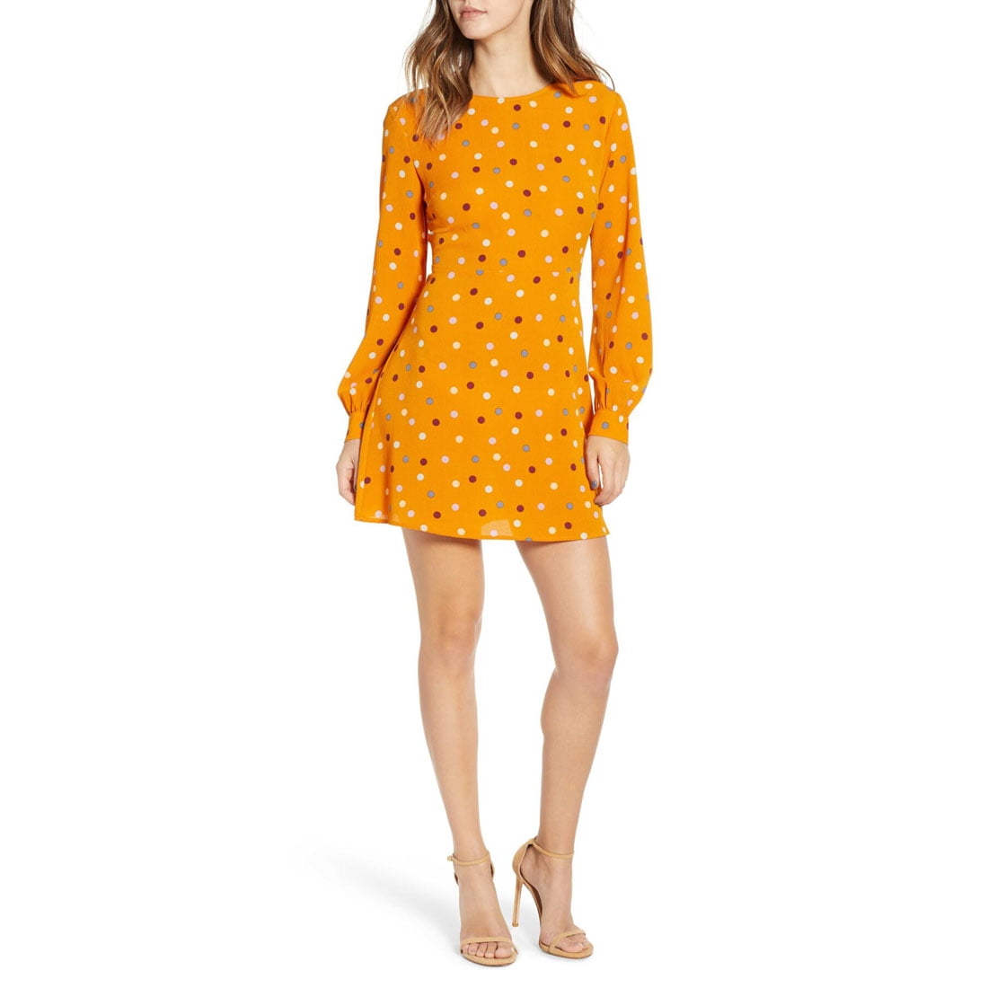 mustard spot dress