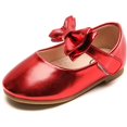 thumbnail image 2 of Girls Mary Jane Dress Shoes Front Bow Ballerina Flats Princess Wedding Party School Shoes (Toddler/Little Kid/Big Kid), 2 of 6