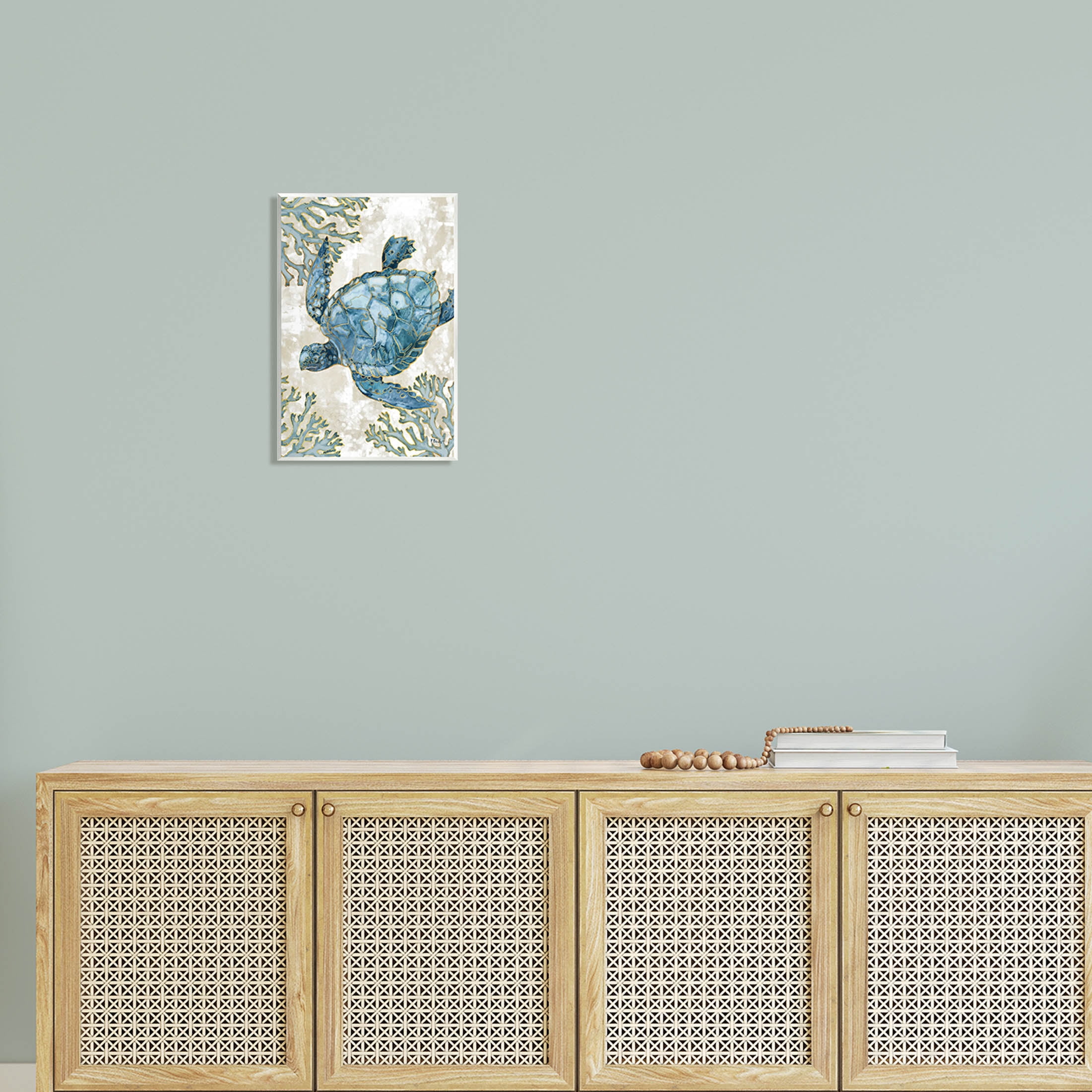 Stupell Industries Sea Turtle Swimming Playa Sealife Graphic Art Unframed Art Print Wall Art, Design by Paul Brent