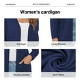 thumbnail image 4 of Uvplove Women's Long Sleeve Open Front Knit Cardigan Sweater with Pockets Navy Blue-XL,S-2XL, 4 of 12