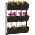 thumbnail image 2 of Outsunny 3-Tier Wall Planter with 6 Pots for Indoor and Outdoor, Black, 2 of 9