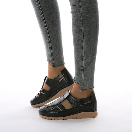 

Qepwscx Women s Summer Solid Color Hollow Out Wedge Comfortable Soft Women s Sandals