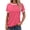 WatermelonRed, variant on MOSHU Color Block Womens T-shirts Round Neck Shirts for Women Short Sleeve Loose Fit Women Tops