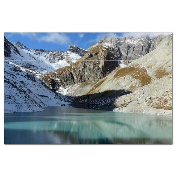 Mountain Ceramic Tile Mural Kitchen Backsplash Bathroom Shower, 401131-L64