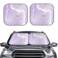 thumbnail image 2 of Haiem Lavender Glitter Foil Stripes Car Windshield Sun Shade (2 Pieces) Foldable Windshield Sun Shade Car Accessories for Truck SUV Pickup-Small, 2 of 7