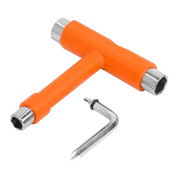 RIXUNO Skateboard Professional T-Shaped Wrench Longboard Skateboard Roller Skate Tool Orange