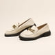 thumbnail image 2 of Sonducket Mocasines con cadena de Metal británica para mujer, zapatillas antideslizantes a la moda, resistentes al desgaste, regalo exterior, Calzado Albaricoque, 2 of 6