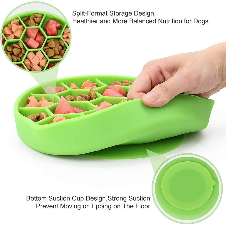 ETERSTARLY Silicone Slow Feeder Dog Bowls with Bottom Suction Cup