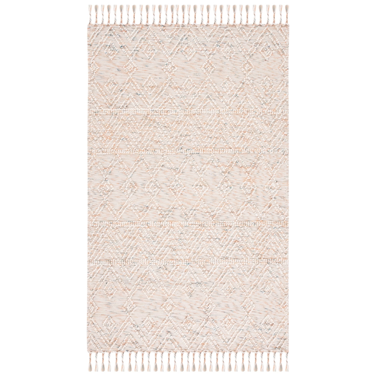 SAFAVIEH Natura Antilla Diamond Area Rug, Ivory/Blue, 5' x 8'