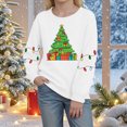 thumbnail image 2 of sdbrld Kids Girls Merry Christmas Long Sleeve Graphic Shirt Funny Xmas Holiday Family Party Matching Tops White Sizes 5-6 Years, 2 of 4