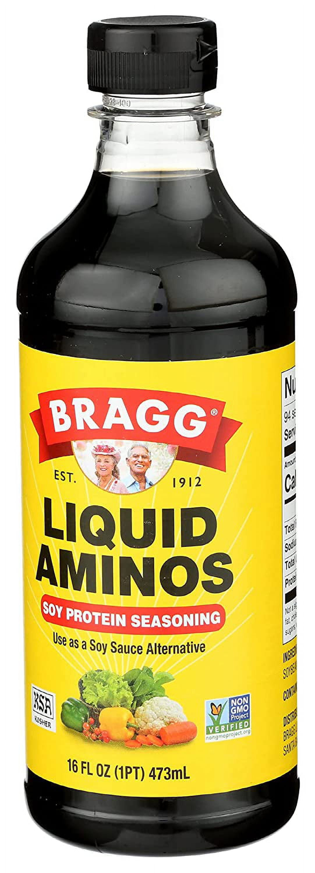 Bragg, Liquid Aminos, Soy Protein Seasoning, 16 fl oz Pack of 4