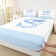 thumbnail image 3 of jejeloiu Kawaii Bow Tie Full Size Sheets,Initial Letter B Bed Sheets For Girls Teens 4 Pieces, 3 of 7
