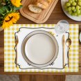thumbnail image 4 of Sunflowers Placemats Set of 12, Yellow Floral Botanical Checkered Farmhouse Placemats for Dining Table, Place Mats for Kitchen Tabletop, Waterproof Wipeable Dining Table Mats Set, 4 of 9