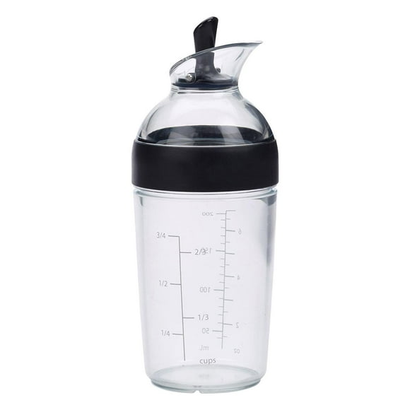 Vaso mezclador para aderezo de ensaladas, recipiente para mezclar salsas, botella para mezclar jugos, fácil de verter negro