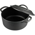 thumbnail image 4 of Pre-Seasoned Cast Iron Dutch Oven Pot with Lid, 5 Quart Black Round Cooking Pot for Baking, Stewing, Camping, 4 of 8