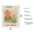 thumbnail image 2 of Bangkok Thailand - Air India - Maharajah with Thai Classical Khon Dancer - Vintage Airline Travel Poster c.1965 - Fine Art Matte Paper Print (Unframed) 16x20in, 2 of 4