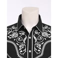 thumbnail image 7 of IBTOM CASTLE Men's Western Cowboy Shirt Embroidered Long Sleeve Button Down Shirt M Black, 7 of 7