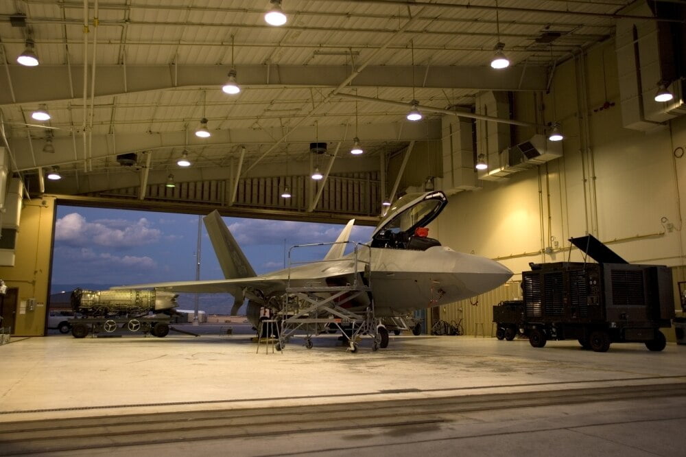 Maintence crews from the 49th Fighter Wing at Holloman Air Force Base
