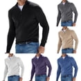 thumbnail image 2 of Mens Bottoming V Neck Shirt Warm Knitted Sweater Strickpullover Zip Tops Blouse, 2 of 7