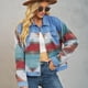 thumbnail image 5 of Chaqueta Vaquera Corta con Botones Retro, Larga y Solapa de Mezclilla Lavada con Bloques de Color para Mujer. Color L, 5 of 10