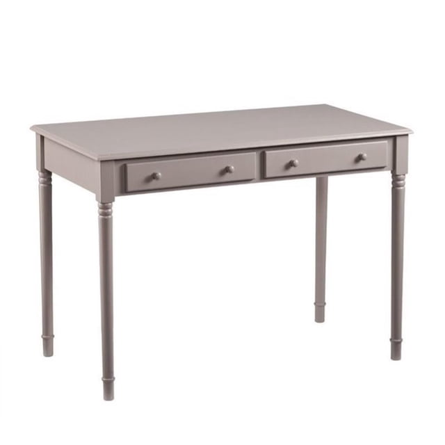 SEI Furniture Janice 2-Drawer Writing Desk in Gray