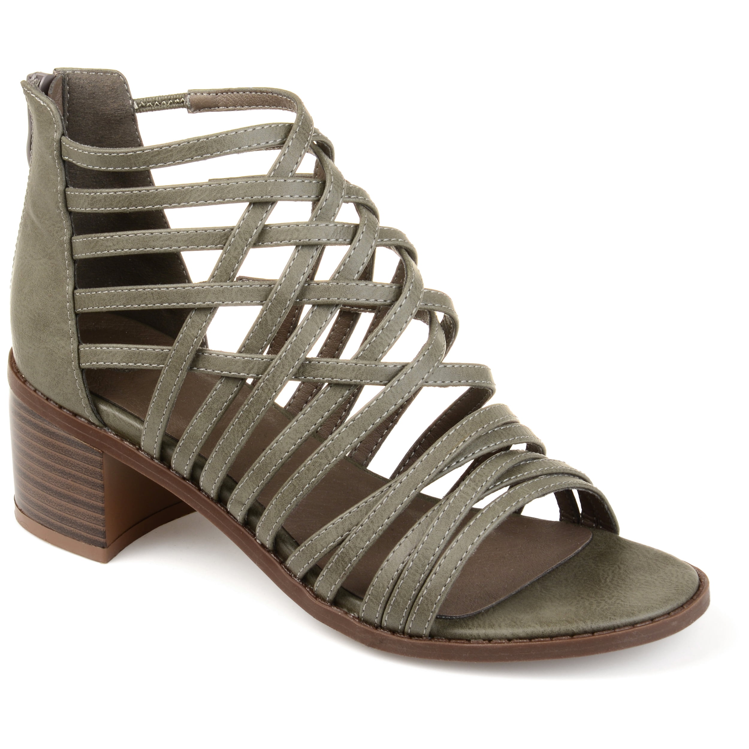 criss cross heeled sandals