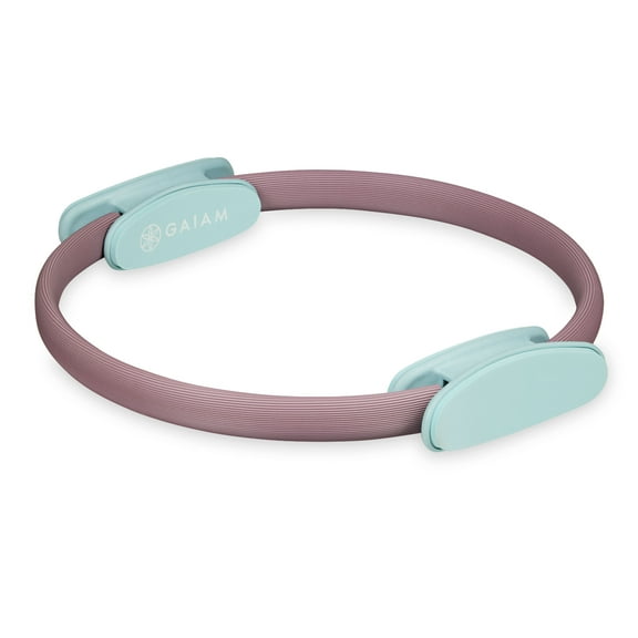 Gaiam Pilates Ring, Dusty Pink/Seafoam, 14.75" diameter, non-slip foam handles, 1 Ring