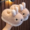 thumbnail image 4 of Otqutp Kids Cute Bunny Animals Slippers Warm Winter Furry Heeled Slipper Soft Comfortable Plush Indoor Non Slip House Shoes, 4 of 7