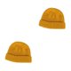 thumbnail image 3 of Qarigey Gorras Otoño Invierno Gorros de punto más cálidos Sombreros de protección Casual Elástico Hip Hop Accesorios Esquí medio amarillo amarillo medio 2piezas Qarigey CBP266555, 3 of 5