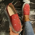 thumbnail image 6 of uvwlwu Women's Casual Shoes Fashion Breathable Mesh Rhinestone Decorated Platform Sneakers Comfortable On Walking Shoes For Women(Red,10), 6 of 9