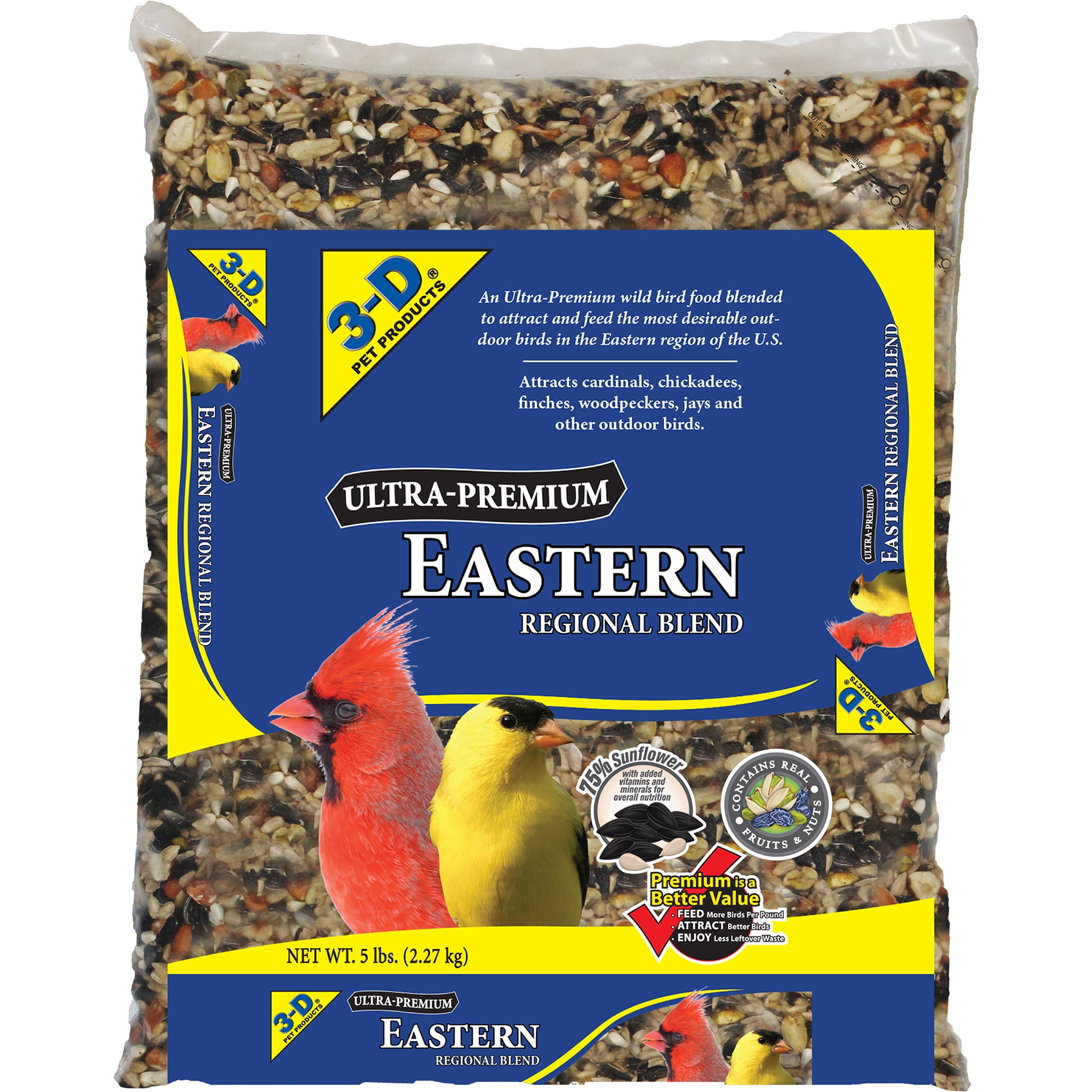 3-D Pet Products Eastern Region Blend Dry Wild Bird Food, 5 lb., 1