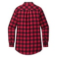 thumbnail image 4 of Yellow Rooster Flannel Shirts For Women Plaid Jackets Long Sleeve Button Down Red/ Black Buffalo Check 4XL, 4 of 5