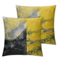 thumbnail image 2 of Acheng  Grey and Yellow Throw Pillow Cushion Cover Set of 2, Street Art Modern Grunge Abstract Design Squares, Decorative Square Accent Pillow Case, Charcoal Yellow White, 2 of 6